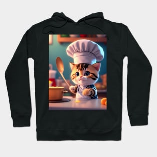 Cute cat in a chef's outfit Hoodie